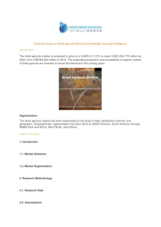 Extensive Study on Dried apricots market