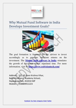 Why Mutual Fund Software in India Develops Investment Goals?