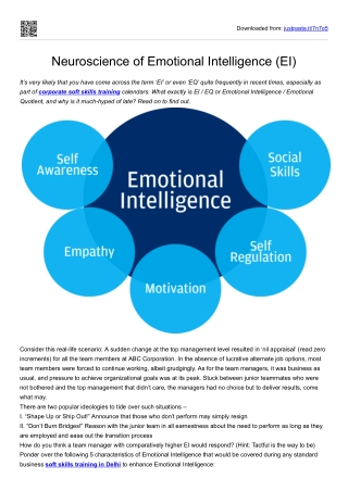 Neuroscience of Emotional Intelligence (EI)