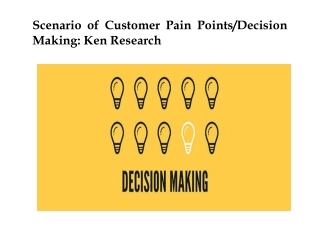 Scenario of Customer Pain Points/Decision Making: Ken Research