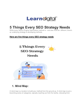5 Things Every SEO Strategy Needs