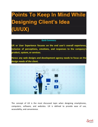 What are Points to Design Client’s Idea (UI/UX)