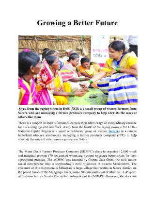 Growing a Better Future