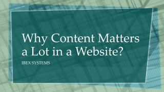 Why Content Matters a Lot in a Website?