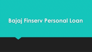 Bajaj Finserv Personal Loan