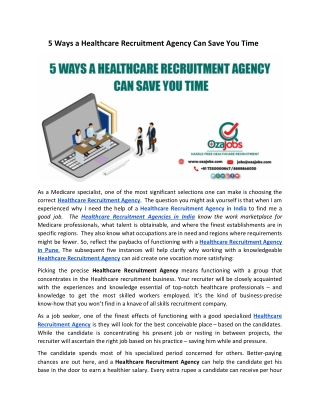 5 Ways a Healthcare Recruitment Agency Can Save You Time