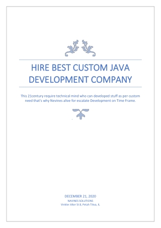 Hire Best Custom Java Development Company - Navines