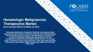 Hematologic Malignancies Therapeutics Market Share, Trends, Growth and Forecast