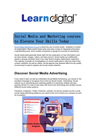 Social Media and Marketing courses to Elevate Your Skills Today