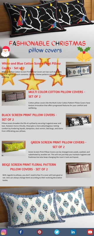 Fashionable Christmas Cotton Pillow Covers