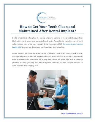 How to Get Your Teeth Clean and Maintained After Dental Implant?