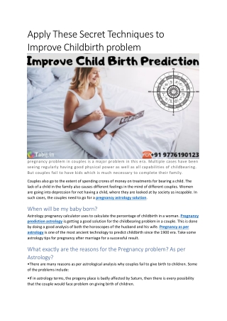 Apply These Secret Techniques to Improve Childbirth problem
