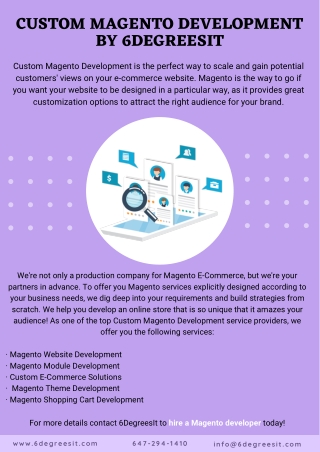 Custom Magento Development by 6DegreesIT