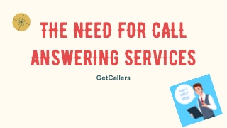Need For Call Answering Services