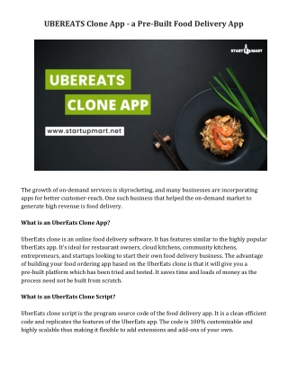 UBEREATS Clone App - a Pre-Built Food Delivery App