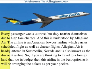 Allegiant Air Reservations 1-888-441-7259