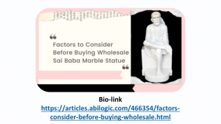 Factors to Consider Before Buying Wholesale Sai Baba Marble Statue