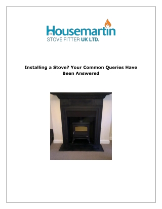 Installing A Stove? Your Common Queries Have Been Answered