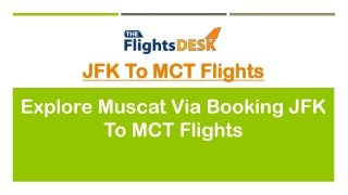 JFK To MCT Flights