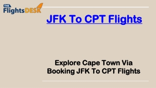 JFK To CPT Flights