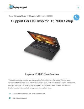 Dell Inspiron 15 7000 Setup and Specifications - Laptop Support