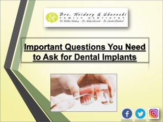 Important Questions You Need to Ask for Dental Implants