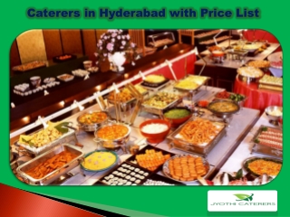 Caterers in Hyderabad with Price List