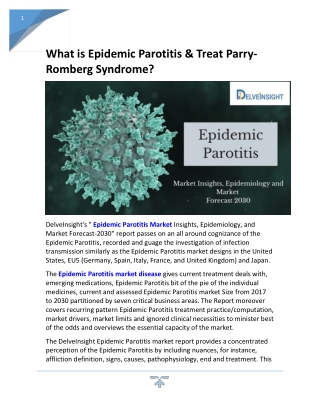 What is Epidemic Parotitis