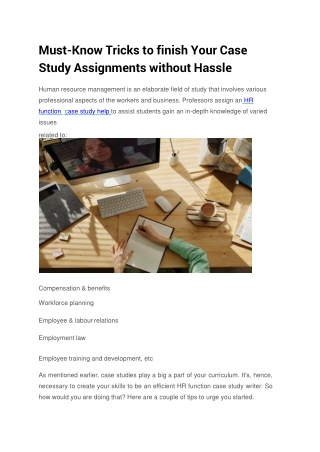 Must-Know Tricks to finish Your Case Study Assignments without Hassle