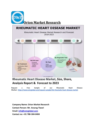 Rheumatic Heart Disease Market Trends, Size, Competitive Analysis and Forecast 2018-2023