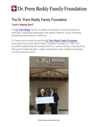 The Dr. Prem Reddy Family Foundation
