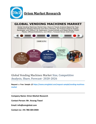 Global Vending Machines Market Size, Competitive Analysis, Share, Forecast- 2020-2026