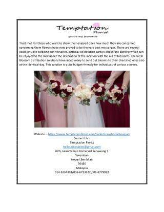 Bridal Bouquet | Seremban | temptationflorist.com