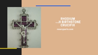 Rhodium Finish Birthstone Crucifix
