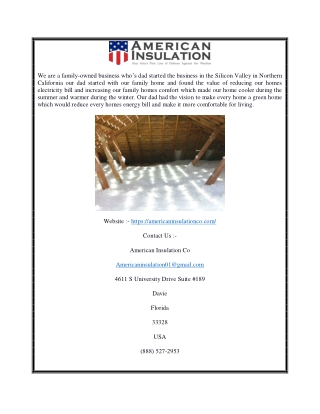 Davie Florida Attic Insulation | Americaninsulationco.com