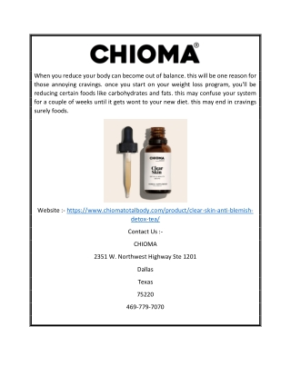 Anti Blemish Beauty Detox For Women | Chiomatotalbody.com