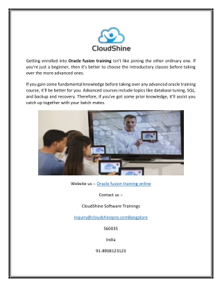Oracle Fusion Training Online | CloudShine
