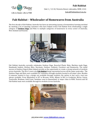 Fab Habitat – Wholesaler of Homewares from Australia