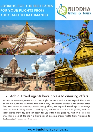 Looking for the best fares for your flights from Auckland to Kathmandu