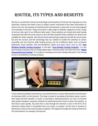 Router, its Types and Benefits