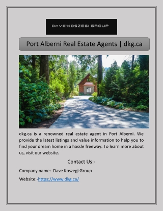 Port Alberni Real Estate Agents | dkg.ca