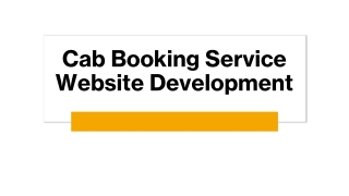 Cab Booking Service Website Development