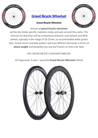Gravel Bicycle Wheelset
