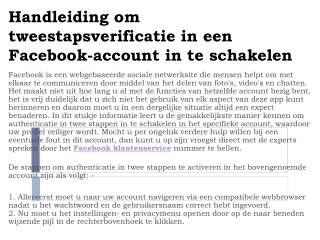 Telefoonnummer facebook Nederland pak het aan als een goed servicecentrum