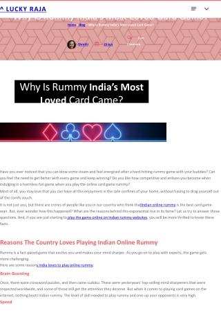 Why Is Rummy India’s Most Loved Card Game?