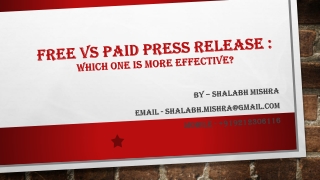 Free vs paid Press Release Service