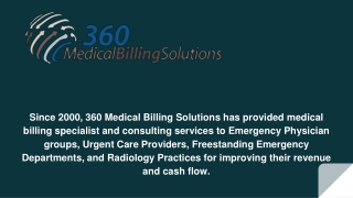 California Emergency Physicians Billing Services - 360 Medical Billing Solutions