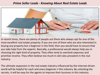 Prime Seller Leads Reviews - Knowing About Real Estate Leads