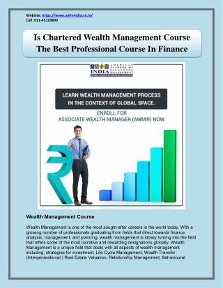 Is Chartered Wealth Management Course The Best Professional Course In Finance