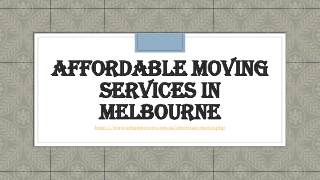 Affordable Moving Services in Melbourne